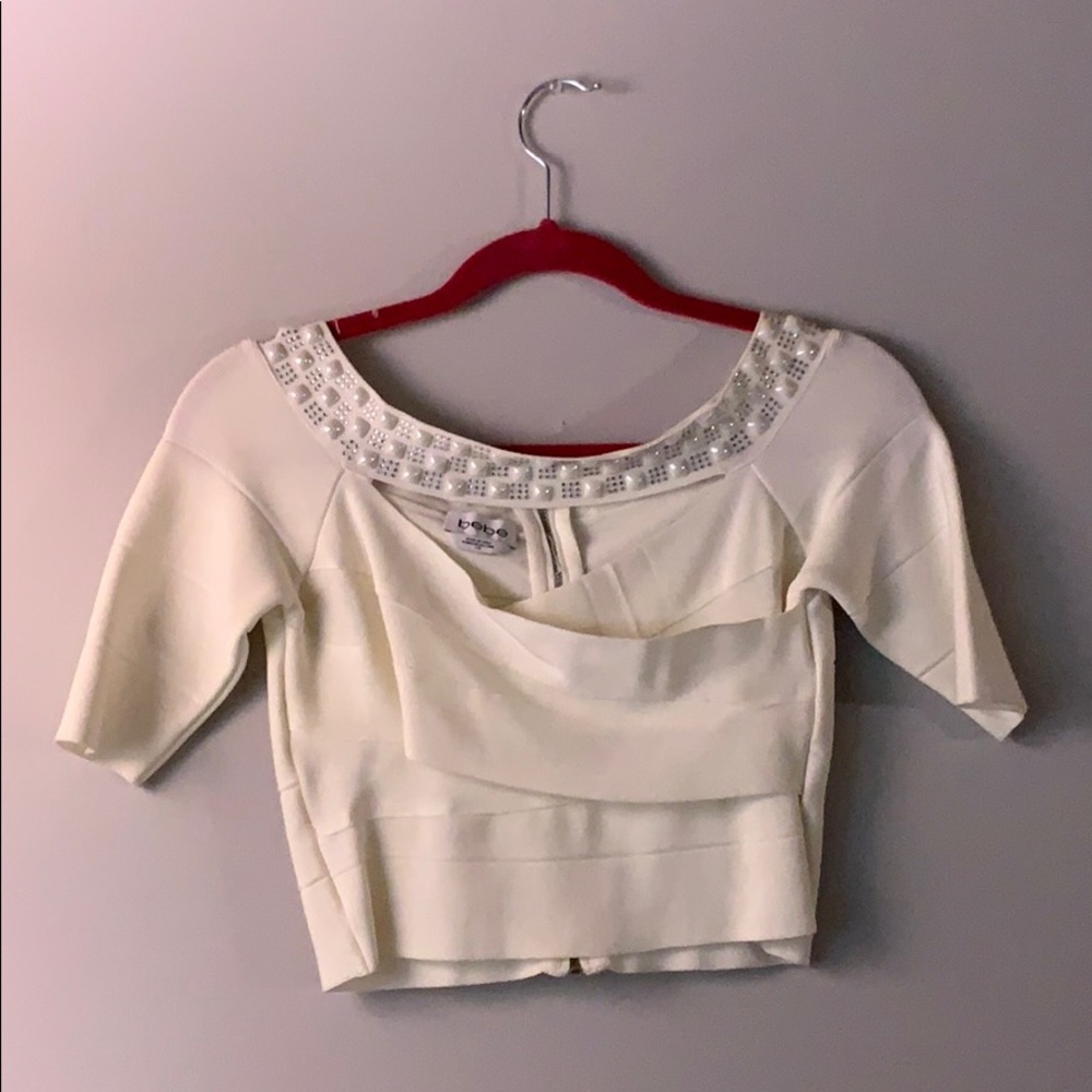 Bebe embellished cropped top